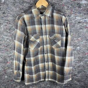 Vintage Hugo Valentino Shirt Mens Small Plaid Flannel Quilted Lined Button Up 90